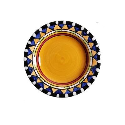 European Style Hand-Painted Ceramic Dessert Plates for Snacks and Cakes