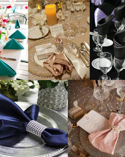 Elegant Satin Handkerchief Napkins: 50 Count for Upscale Events