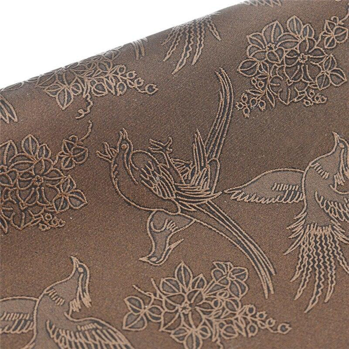 Vintage Floral Printed Synthetic Leather Fabric (42x30cm)