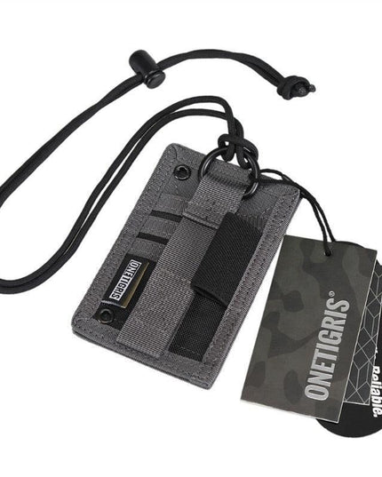 Tactical EDC Card Holder with Custom Patch Display and Integrated Pen Loop