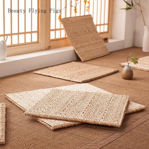 Handwoven Straw Meditation Cushion Set with Eco-Friendly Design