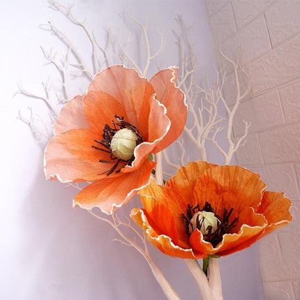 Elegant Oversized Linen Poppy Flower for Event Decor