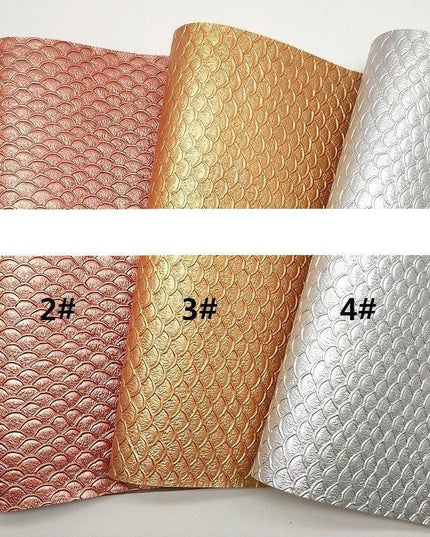 Mermaid Scale Pattern Faux Leather Craft Sheet - Premium Quality Collection