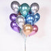 50-Piece Chrome Metallic Latex Balloons Set for Vibrant Birthday Party Decor