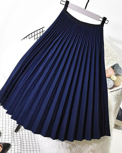 Chic White Pleated Midi Skirt - A Timeless Staple for Style-Conscious Women