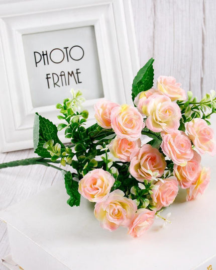 Elegant Silk Flower Arrangement with Butterfly Orchids and Mini Roses - Luxurious Botanical Display