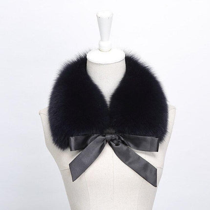 Luxurious Raccoon Dog Fur Ribbon Stole for Winter Elegance