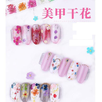 Floral Elegance Nail Art Kit: Create Stunning Designs with Real Dried Flowers