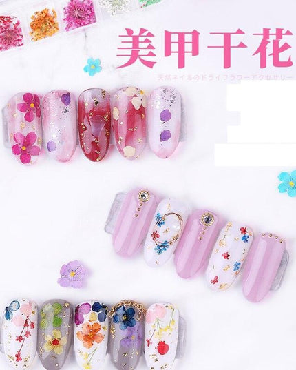 Floral Elegance Nail Art Kit: Create Stunning Designs with Real Dried Flowers