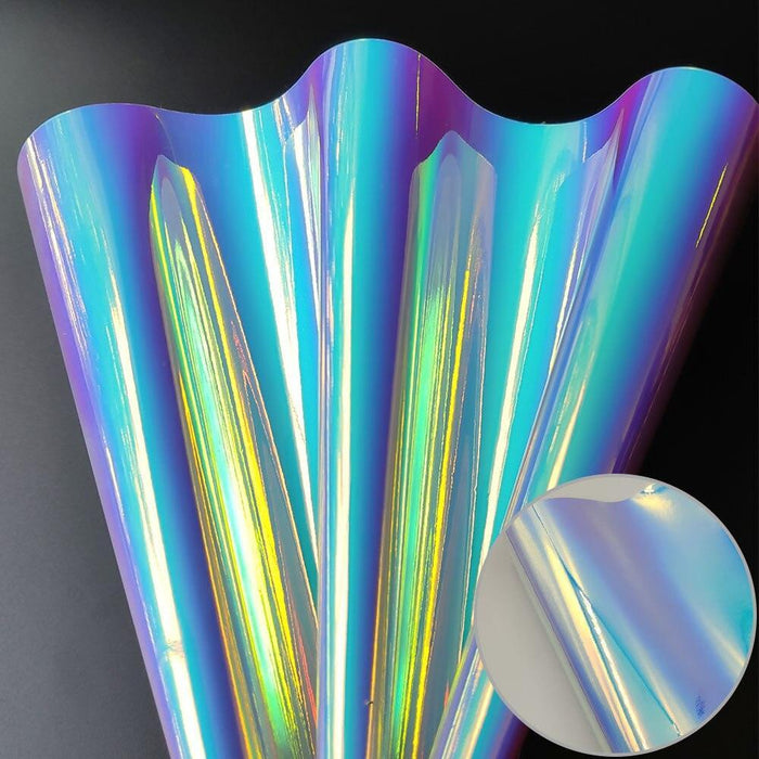 Reflective Holographic Iridescent Faux Leather - Essential Crafting Material