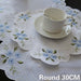 Satin Floral Embroidered Round Dining Placemat with Elegant Design