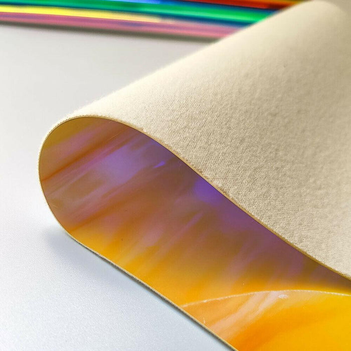Holographic Mirror Finish PU Leather Sheet for Stylish Crafting Experience