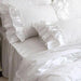 Elegant White Falbala Lace Bedding Set for Kids and Adults - 4 Piece Full, Queen, or King Sizes