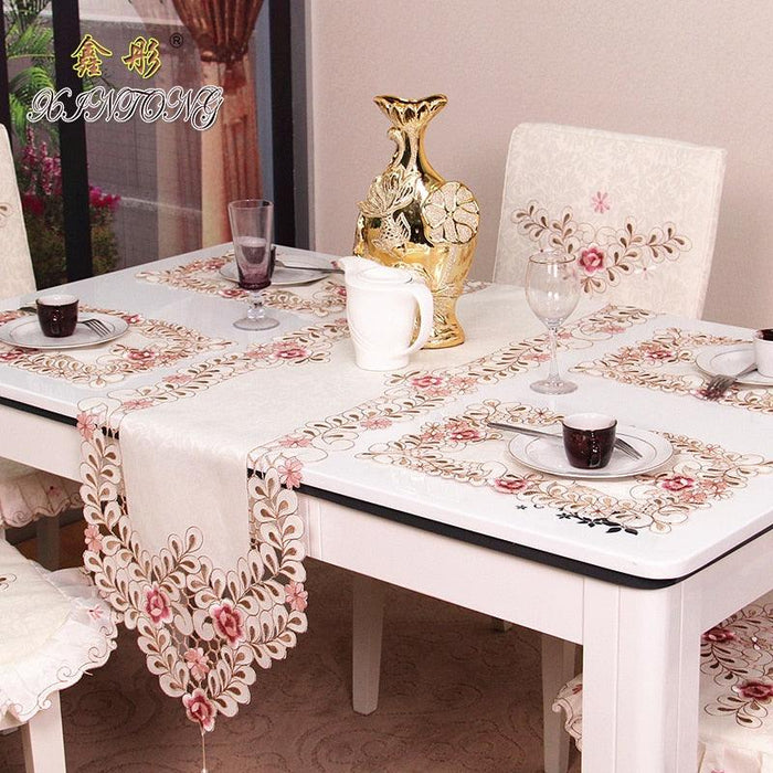 Elevate Your Home Decor with Exquisite Embroidered Botanical Table Runner