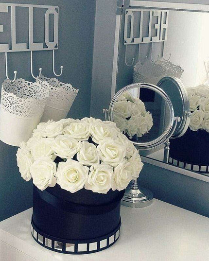 Chic 25-Piece Gray Foam Rose Arrangement - Lifelike and Effortless Decor