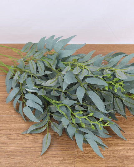 Realistic Green Willow Leaf Long Stem - Indoor and Outdoor Foliage Decor
