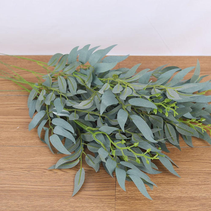 Lifelike Artificial Willow Leaf Long Branch - Indoor and Outdoor Nature Decor Piece