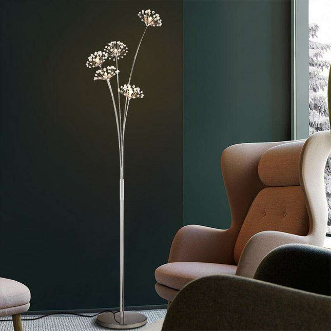 Elegant Crystal Dandelion LED Floor Lamp Set - Versatile 3 or 5 Head Lighting