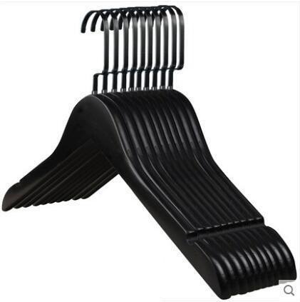Stylish 10-Piece Premium Black Wooden Non-Slip Hanger Set