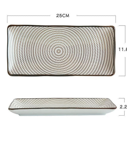 Stunning 9.8-Inch Rectangular Japanese Ceramic Sushi Platter