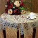 Elegant Rustic Floral Lace Crochet Tablecloth Set with Designer Embroidery