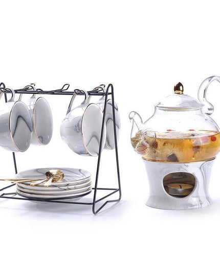 Luxurious Marbled Porcelain Tea Set for Sophisticated Tea Experiences