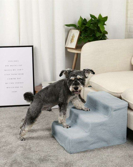 Lavish Lambswool Pet Steps - Chic and Secure Climbing Aid for Small and Senior Pets