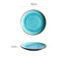 Blue Ice-Crack Glaze Ceramic Dinner Plates - Set of 4