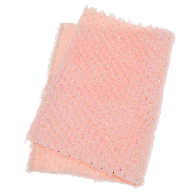 Luxe Golden Glitter Faux Rabbit Fur Fabric for Exquisite DIY Creations