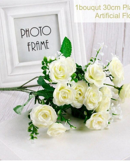 Elegant Silk Flower Arrangement with Butterfly Orchids and Mini Roses - Luxurious Botanical Display