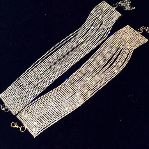 Luxury Crystal Botanica Rhinestone Choker Necklace with Elegant Multi-layer Design