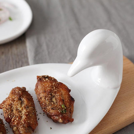 Sophisticated White Duck Ceramic Plate Collection - Transform Your Dining Experience