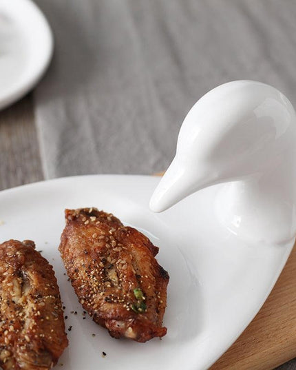 Sophisticated White Duck Ceramic Plate Collection - Transform Your Dining Experience