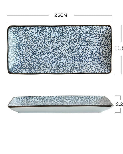Stunning 9.8-Inch Rectangular Japanese Ceramic Sushi Platter