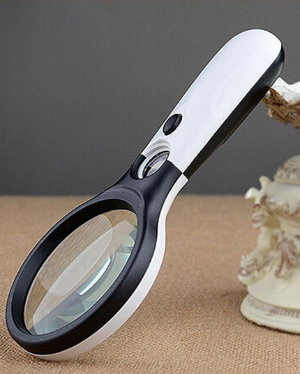 45X High-Power LED Magnifier with Ergonomic Comfort Grip and Illuminated Lens