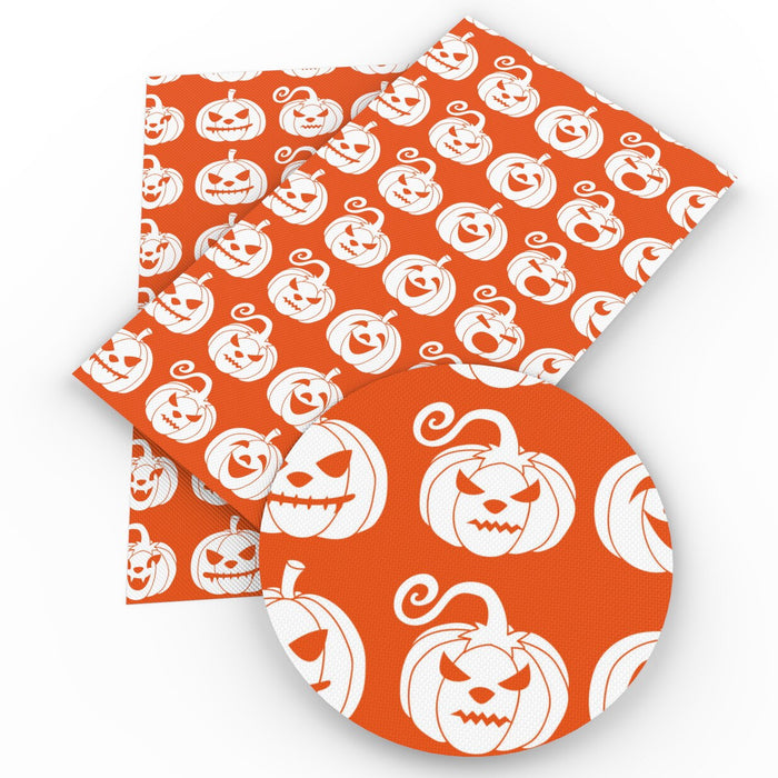 Hauntingly Fun Cartoon Halloween Character Synthetic Leather Fabric - 20*33cm
