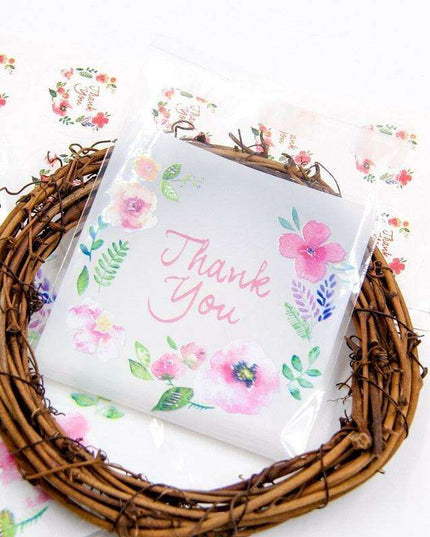 Cherry Blossom Treat Bags - Elegant Self-Adhesive Packaging for Handmade Confections