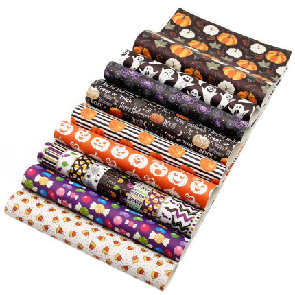Hauntingly Fun Cartoon Halloween Character Synthetic Leather Fabric - 20*33cm