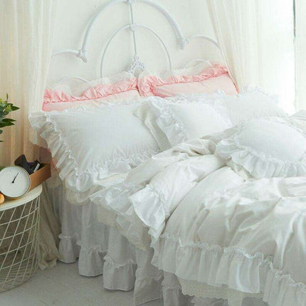 Fairytale White Lace Ruffle Bedding Collection
