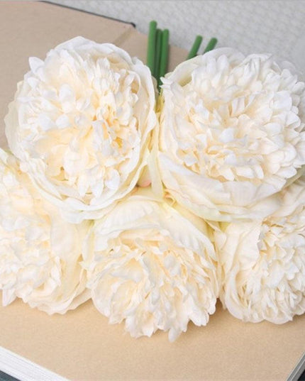 Elegant Peony and Blush Rose Silk Flower Arrangement Set