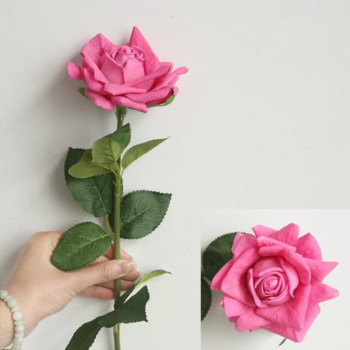 Real Touch Simulation Rose Flower Branch - 5pcs/Lot 12cm Decorative Silk Flowers