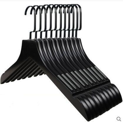 Stylish 10-Piece Premium Black Wooden Non-Slip Hanger Set
