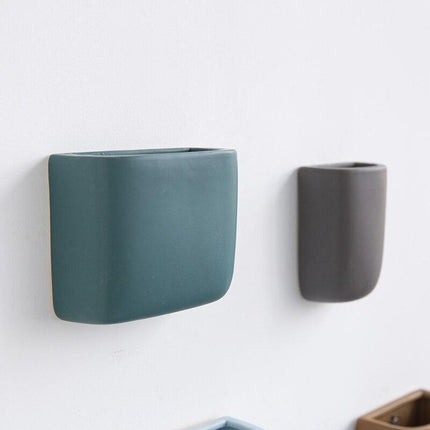 Elegant Scandinavian Ceramic Wall Planter Set for Modern Home Design