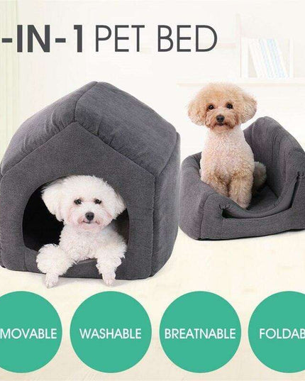 Luxurious 2-in-1 Cozy Pet Retreat for Comfort and Style
