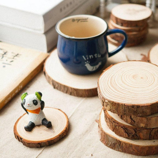 Rustic Wooden Coaster Set for Tea & Coffee - Infuse Your Table with Nature's Beauty