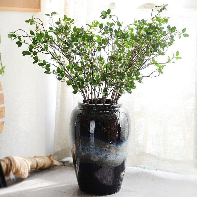 Luxurious Lifelike Artificial Green Plant Branches - Opulent Elegance for Refined Settings