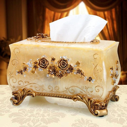 European Chic Resin Carved Tissue Box - Stylish Storage Solution