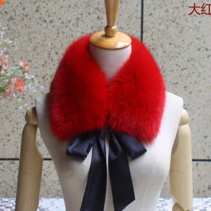 Luxurious Raccoon Dog Fur Ribbon Stole for Winter Elegance