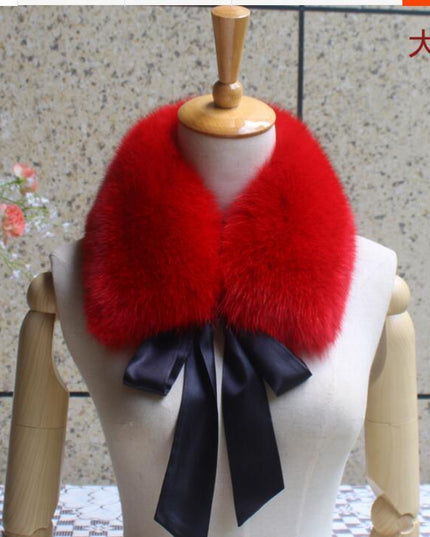 Luxurious Raccoon Dog Fur Ribbon Stole for Winter Elegance