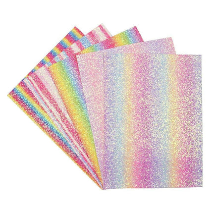Iridescent Rainbow Glitter Faux Leather Sheets for Elegant DIY Masterpieces